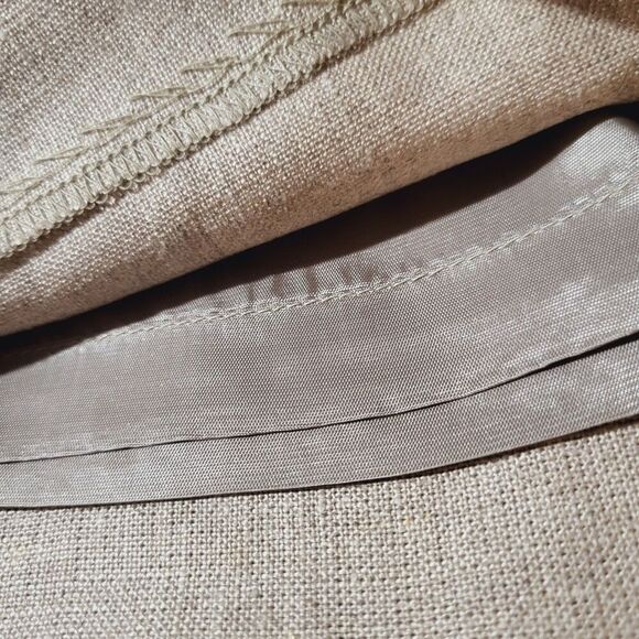 Jennifer Moore Flax Linen Classic Knee Length Skirt- Sz 6 New-Sand Beige Neutral - Picture 7 of 8